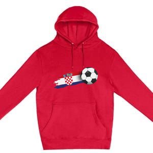 Croatia Soccer Ball Premium Pullover Hoodie