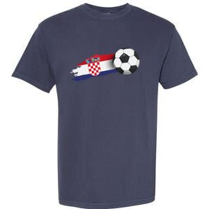 Croatia Soccer Ball Garment-Dyed Heavyweight T-Shirt