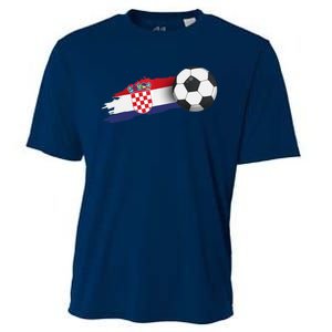 Croatia Soccer Ball Cooling Performance Crew T-Shirt