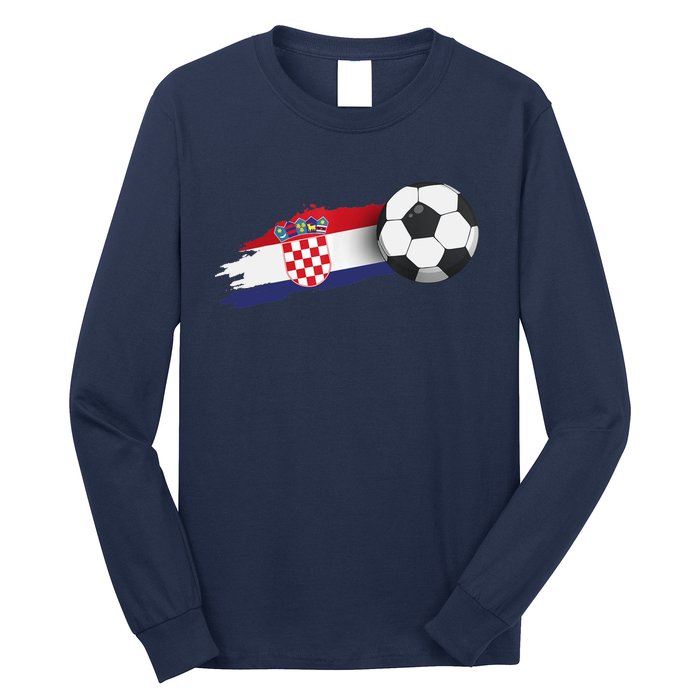 Croatia Soccer Ball Long Sleeve Shirt