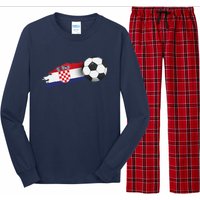 Croatia Soccer Ball Long Sleeve Pajama Set