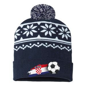 Croatia Soccer Ball USA-Made Snowflake Beanie