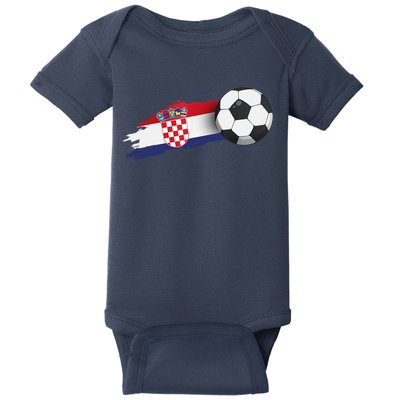 Croatia Soccer Ball Baby Bodysuit
