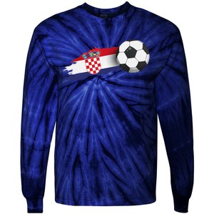 Croatia Soccer Ball Tie-Dye Long Sleeve Shirt