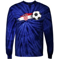 Croatia Soccer Ball Tie-Dye Long Sleeve Shirt