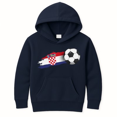 Croatia Soccer Ball Kids Hoodie