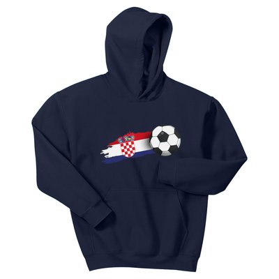 Croatia Soccer Ball Kids Hoodie