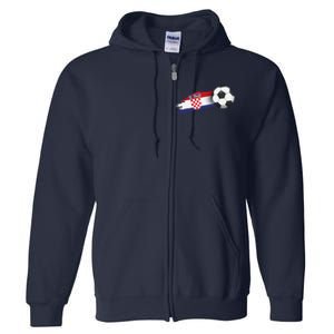 Croatia Soccer Ball Full Zip Hoodie