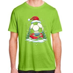 Christmas Soccer Ball Santa Hat Funny Soccer Player Xmas Gift Adult ChromaSoft Performance T-Shirt