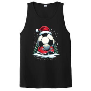 Christmas Soccer Ball Santa Hat Funny Soccer Player Xmas Gift PosiCharge Competitor Tank