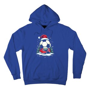 Christmas Soccer Ball Santa Hat Funny Soccer Player Xmas Gift Hoodie