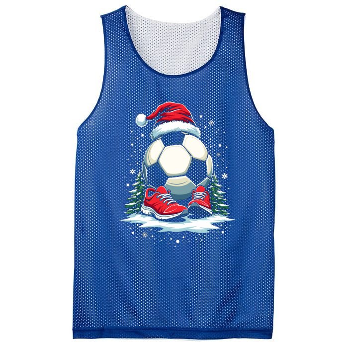 Christmas Soccer Ball Santa Hat Funny Soccer Player Xmas Gift Mesh Reversible Basketball Jersey Tank