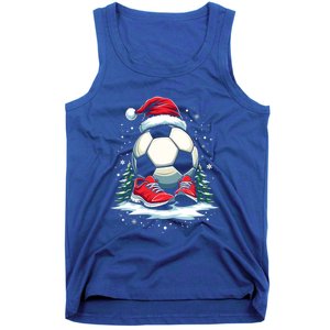 Christmas Soccer Ball Santa Hat Funny Soccer Player Xmas Gift Tank Top