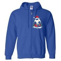 Christmas Soccer Ball Santa Hat Funny Soccer Player Xmas Gift Full Zip Hoodie