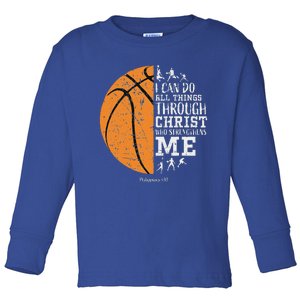 Christian S Basketball Religious Toddler Long Sleeve Shirt