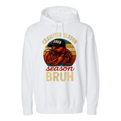 Crawfish Season Bruh Crawfish Seafood Festival Retro Sunset  Garment-Dyed Fleece Hoodie