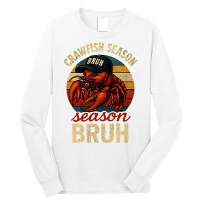 Crawfish Season Bruh Crawfish Seafood Festival Retro Sunset  Long Sleeve Shirt