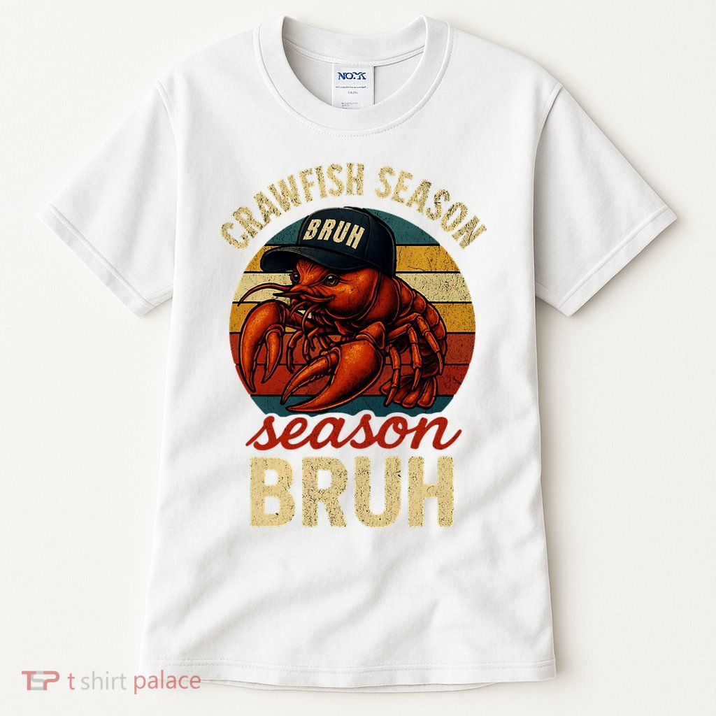 Crawfish Season Bruh Crawfish Seafood Festival Retro Sunset  Tall T-Shirt