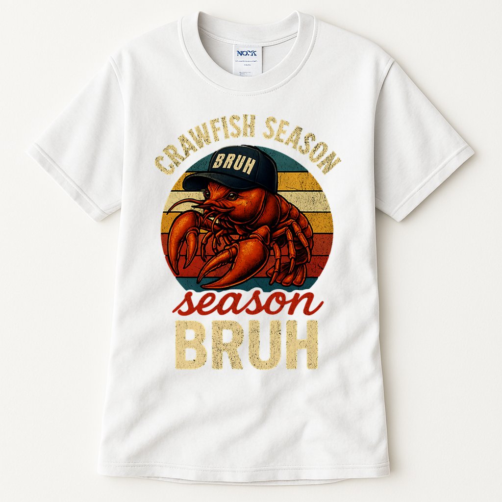 Crawfish Season Bruh Crawfish Seafood Festival Retro Sunset  Tall T-Shirt