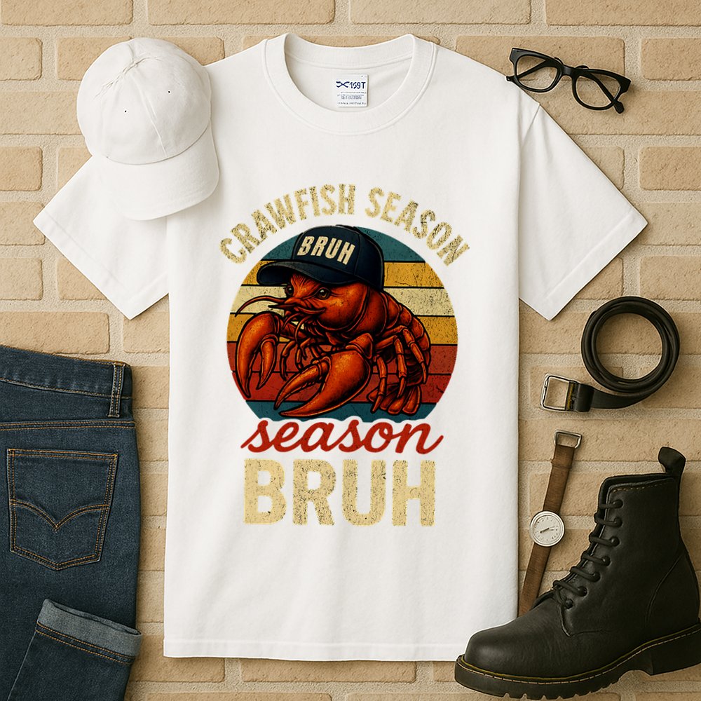 Crawfish Season Bruh Crawfish Seafood Festival Retro Sunset  Tall T-Shirt