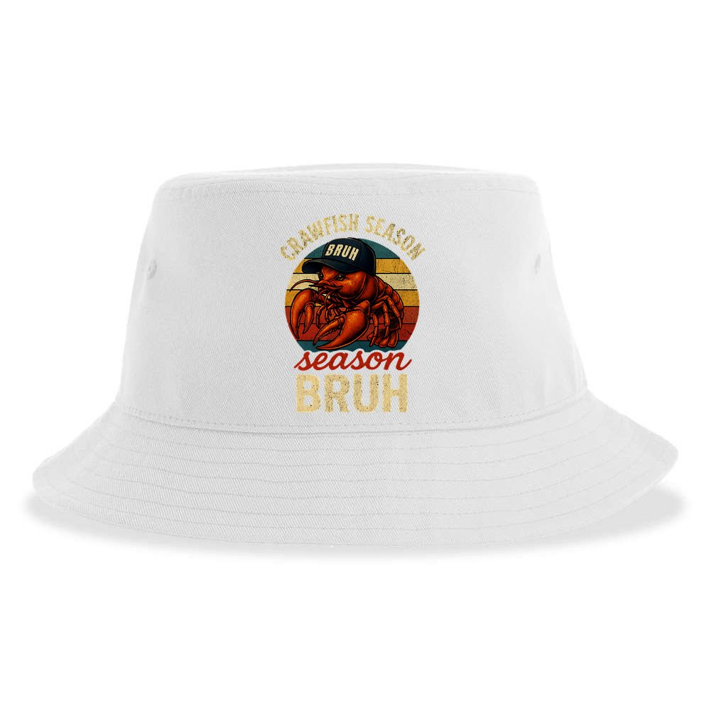 Crawfish Season Bruh Crawfish Seafood Festival Retro Sunset  Sustainable Bucket Hat