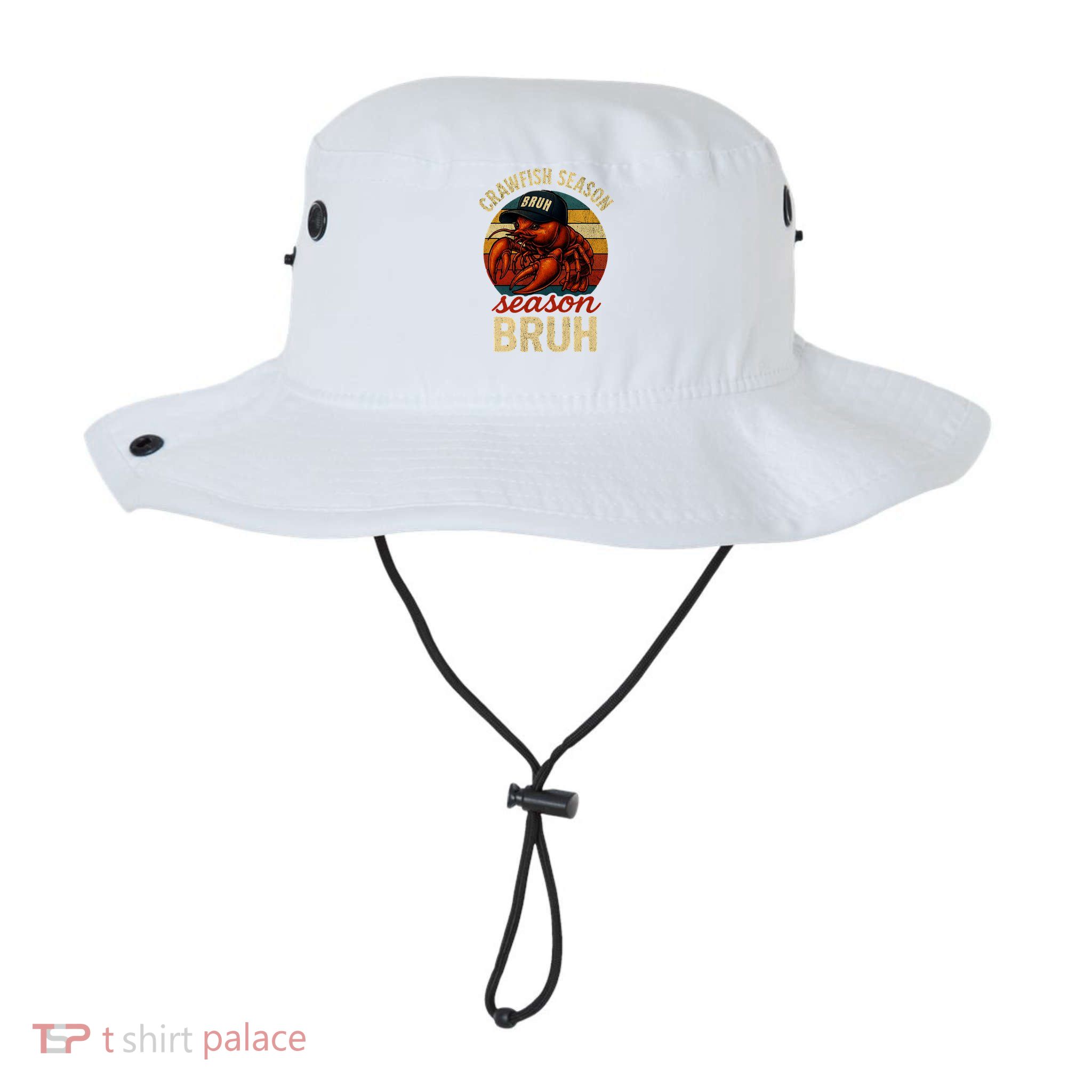 Crawfish Season Bruh Crawfish Seafood Festival Retro Sunset  Bucket Hat