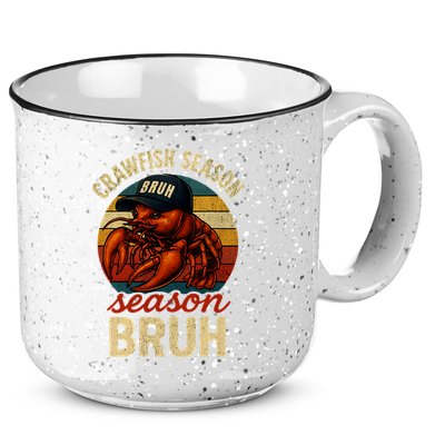 Crawfish Season Bruh Crawfish Seafood Festival Retro Sunset  15oz Campfire Ceramic Mug