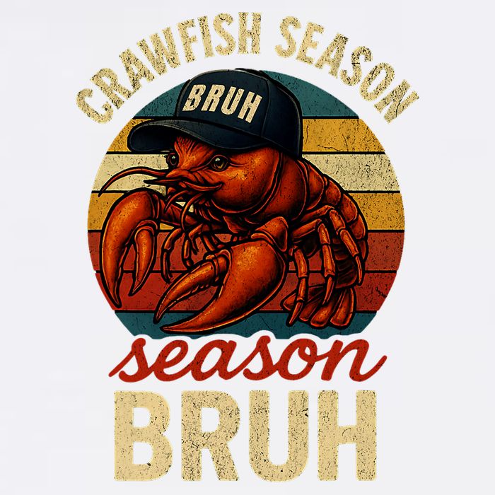 Crawfish Season Bruh Crawfish Seafood Festival Retro Sunset  Flat Bill Trucker Hat