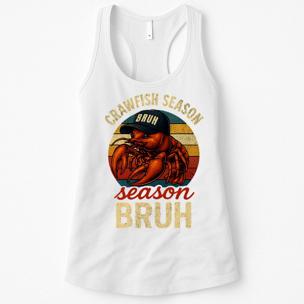 Crawfish Season Bruh Crawfish Seafood Festival Retro Sunset  Womens Tank Top