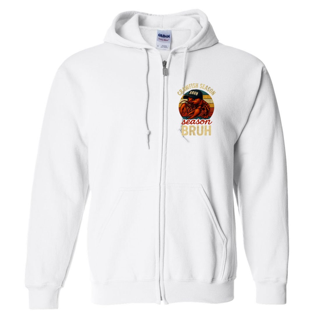 Crawfish Season Bruh Crawfish Seafood Festival Retro Sunset  Full Zip Hoodie