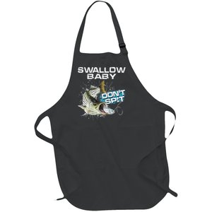 Cute Swallow Baby Dont Spit Striper Bass Fishing Full-Length Apron With Pockets