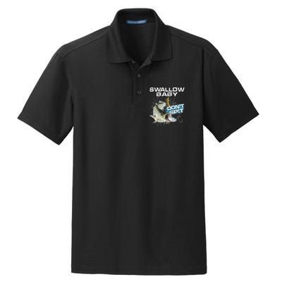 Cute Swallow Baby Dont Spit Striper Bass Fishing Dry Zone Grid Polo