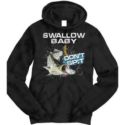 Cute Swallow Baby Dont Spit Striper Bass Fishing Tie Dye Hoodie
