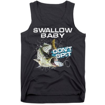 Cute Swallow Baby Dont Spit Striper Bass Fishing Tank Top