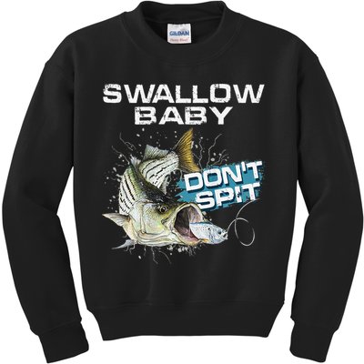 Cute Swallow Baby Dont Spit Striper Bass Fishing Kids Sweatshirt