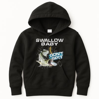 Cute Swallow Baby Dont Spit Striper Bass Fishing Kids Hoodie