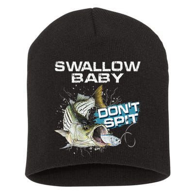 Cute Swallow Baby Dont Spit Striper Bass Fishing Short Acrylic Beanie