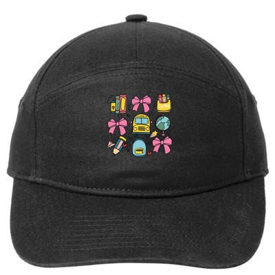 Coquette School Bows Young Learners 100 Days Of School 7-Panel Snapback Hat