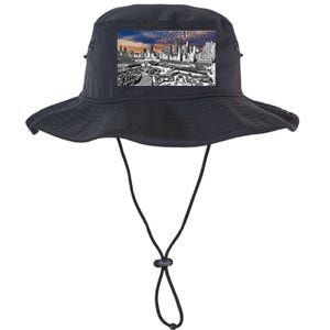 Chicago Skyline B&W With Vibrant And Colorful Sky Legacy Cool Fit Booney Bucket Hat