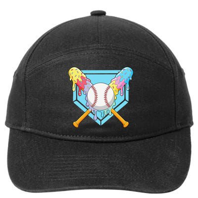 Cool Sport Baseball Home Plate Drip With Sprinkles Drip 7-Panel Snapback Hat
