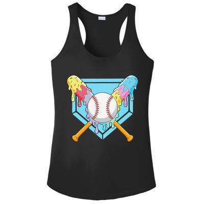 Cool Sport Baseball Home Plate Drip With Sprinkles Drip Ladies PosiCharge Competitor Racerback Tank