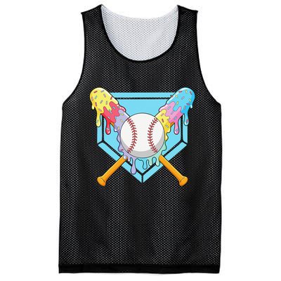 Cool Sport Baseball Home Plate Drip With Sprinkles Drip Mesh Reversible Basketball Jersey Tank