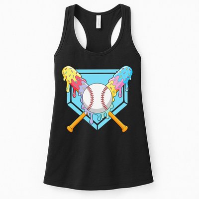 Cool Sport Baseball Home Plate Drip With Sprinkles Drip Womens Tank Top