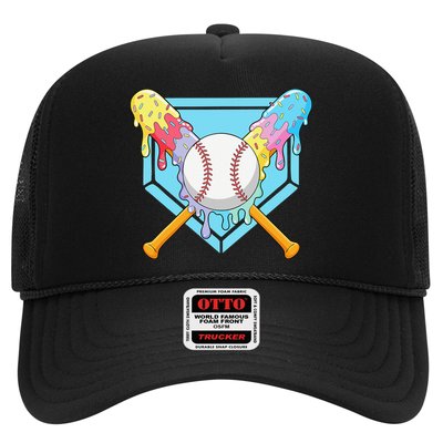 Cool Sport Baseball Home Plate Drip With Sprinkles Drip Trucker Hat