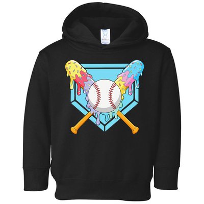 Cool Sport Baseball Home Plate Drip With Sprinkles Drip Toddler Hoodie