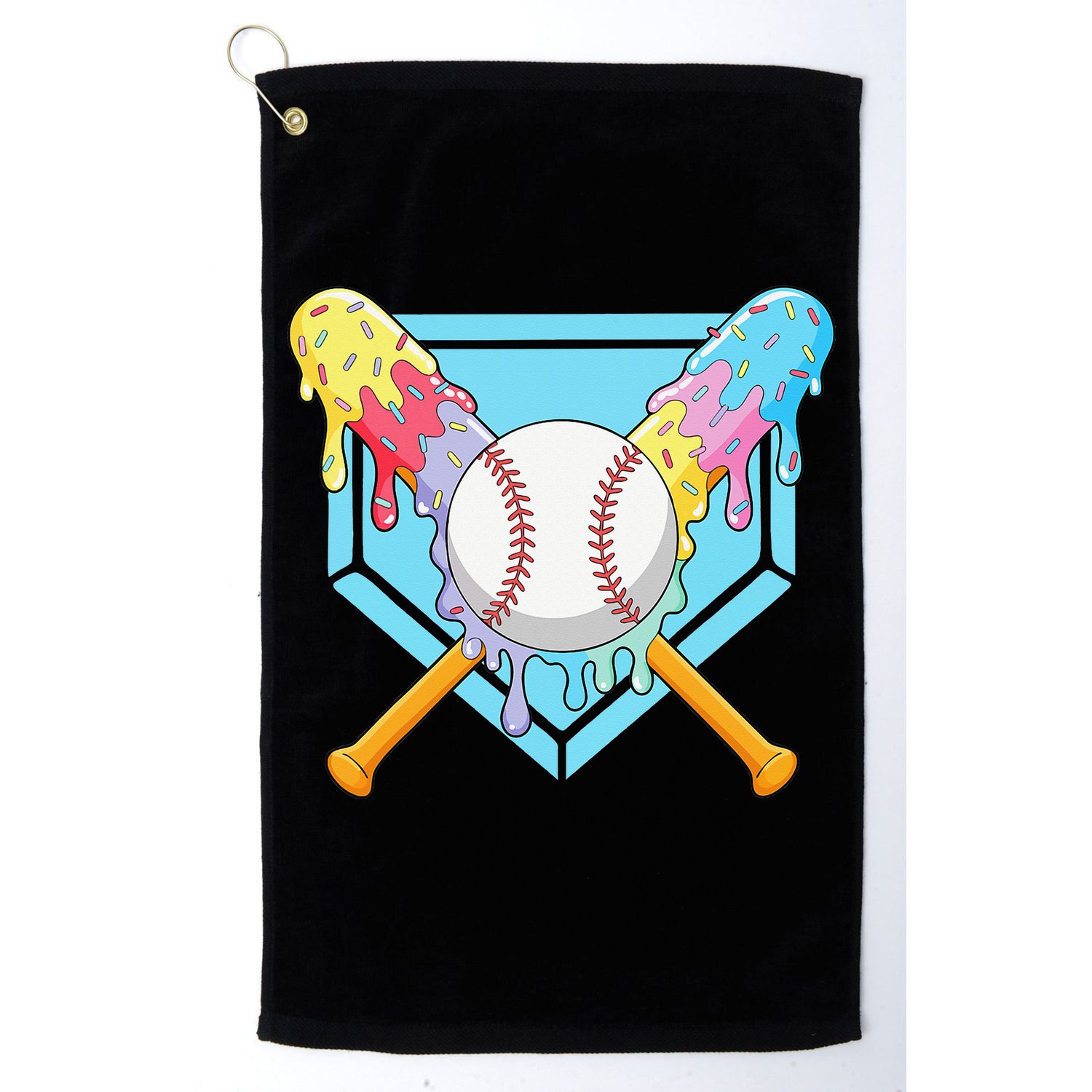 Cool Sport Baseball Home Plate Drip With Sprinkles Drip Golf Towel