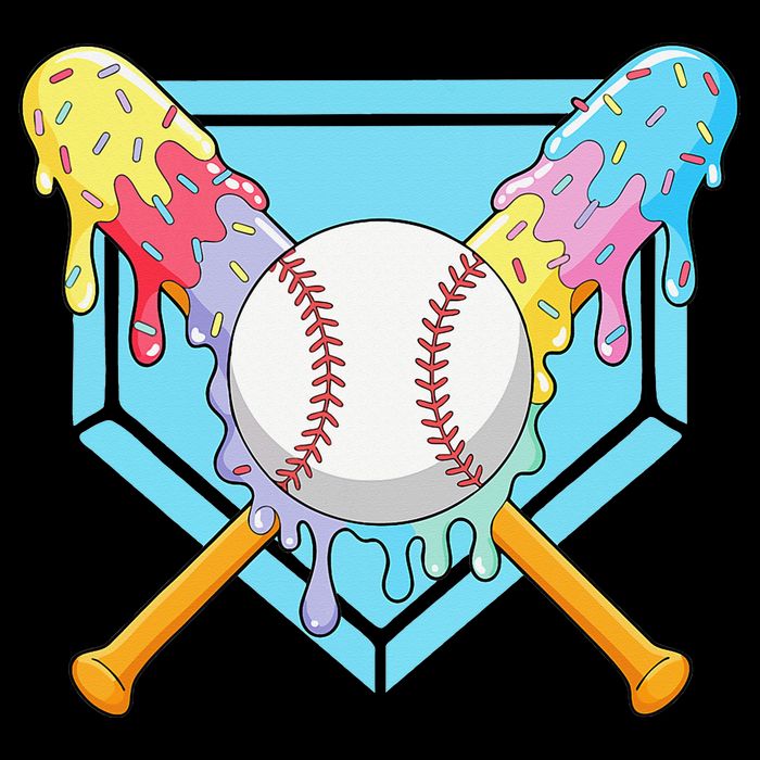 Cool Sport Baseball Home Plate Drip With Sprinkles Drip Kids Sweatshirt