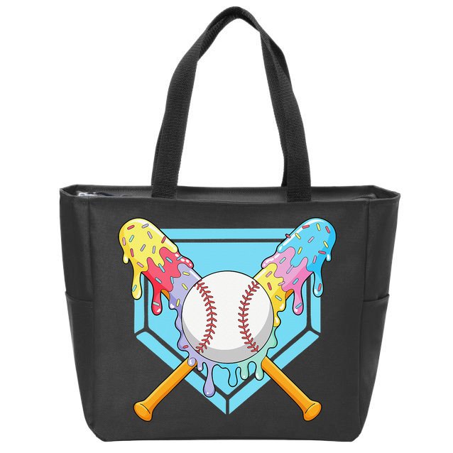 Cool Sport Baseball Home Plate Drip With Sprinkles Drip Zip Tote Bag