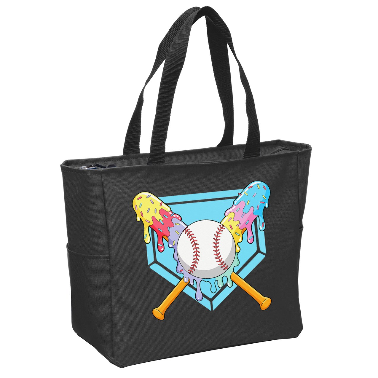 Cool Sport Baseball Home Plate Drip With Sprinkles Drip Zip Tote Bag