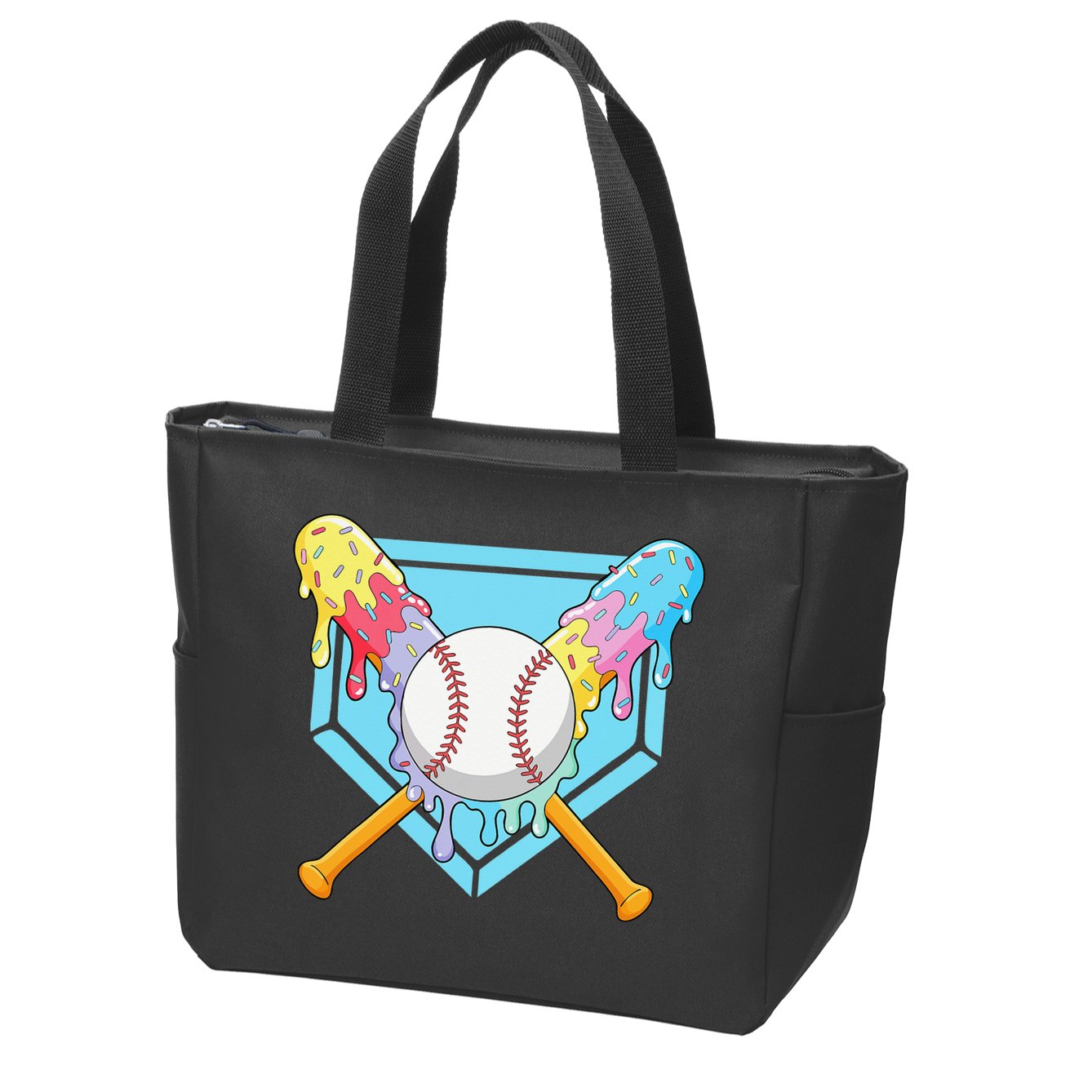 Cool Sport Baseball Home Plate Drip With Sprinkles Drip Zip Tote Bag